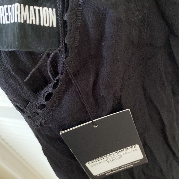 New REFORMATION “Ozone” Mini Short Dress in Black XS Xsmall - Picture 3 of 4